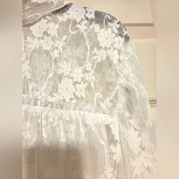 $395 NWT French See by Chloe Crystal White Lace Long Sleeve Top . Size 36 (US 5) - Picture 5 of 15